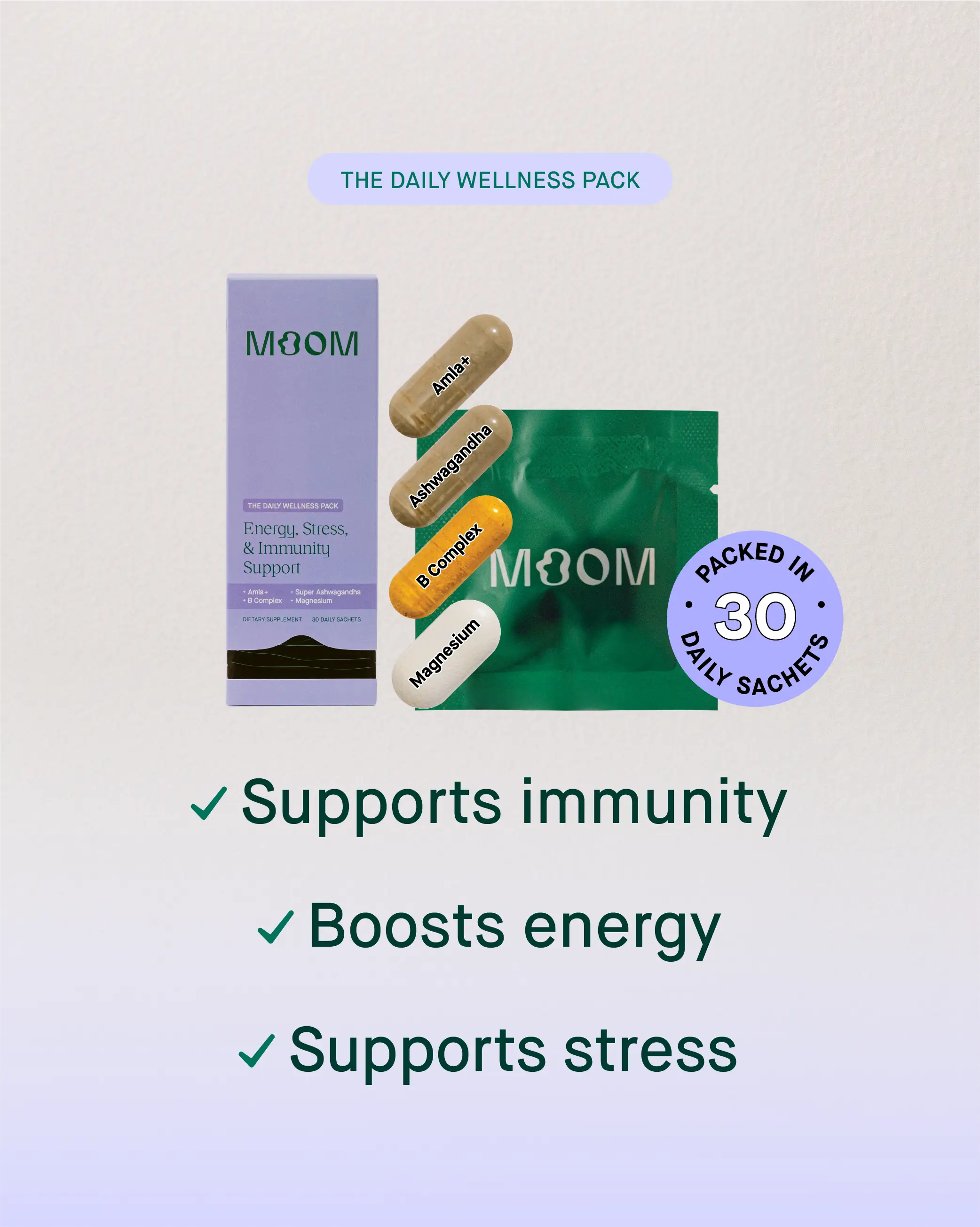 The Daily Wellness Pack: Energy, Stress & Immunity Support (Pre-order)